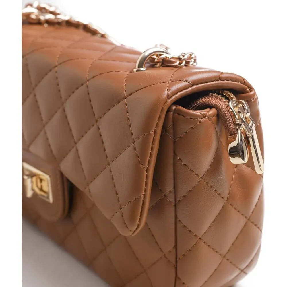 Vegan Leather Crossbody Bag Small Shoulder Satchel with Adjustable Strap